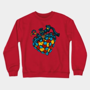 the love bomb, valentines mine, heart grenade. Crewneck Sweatshirt